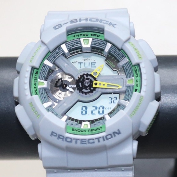 g shock grey and green